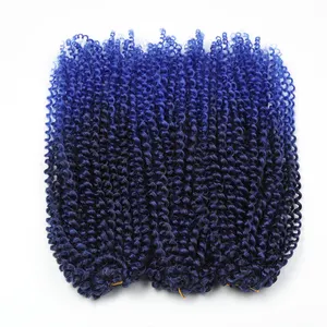 钩针编织带合成头发批发价格玛莉波布8和12英寸自由女式编织带扭曲卷发3件