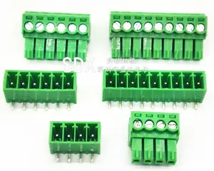 Conectores plug gable pcb, bloco terminal de 3.5mm, 2/3/4/5/6/7/8/9/10p, ângulo reto KF15EDG-3.5