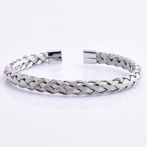 Bracciale Aperto Vintage in Acciaio Inossidabile, Ultimo Design alla Moda, Bracciale a Maglia <span class=keywords><strong>con</strong></span> Cavo - Product Image 5