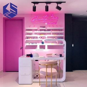 Ksl Nhà cung cấp bằng gỗ sơn móng tay Hiển thị đứng cho salon thiết kế nội thất phong cách Rack cho sơn móng tay vitrines - Product Image 6