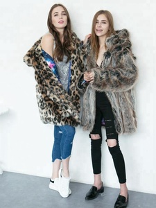 Cappotto invernale da donna in pelliccia di volpe cappuccio caldo da donna giacca lunga <span class=keywords><strong>Trench</strong></span> alla moda con stampa leopardata capispalla Casual a lunghezza corta cappotti invernali - Product Image 6