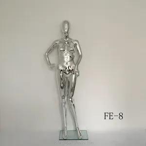 En gros haute qualité femme nue en plastique miroir mannequin sans visage fantôme mannequin pour l'habillement