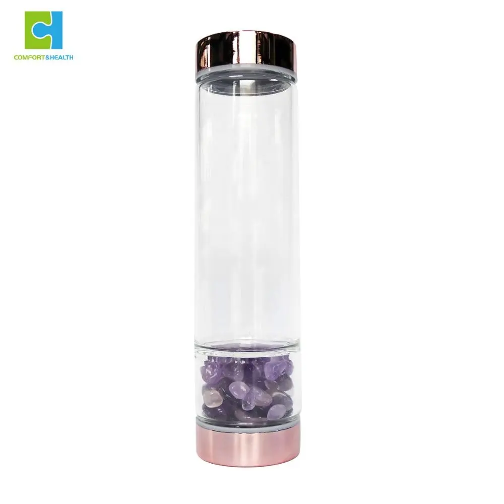 Gem Stone Crystal Infuser Bottle Water With Crystals Inside