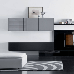 Moderne Meuble <span class=keywords><strong>TV</strong></span> Mural Blanc Laque En Bois Meuble De TÉLÉVISION Mural - Product Image 1