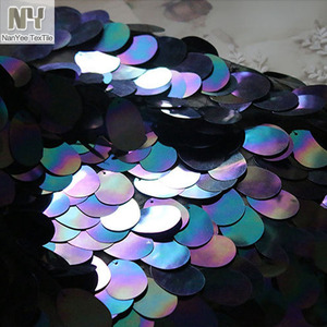 Nanyee Bán Buôn Dệt May Mới Nhất Được Thiết Kế Hình Bầu Dục Ma Thuật Màu Sequin Vải - Product Image 2