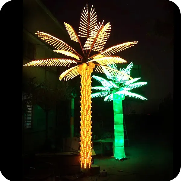 Top Grade Metal Artificial Palm Tree IP65 Green LED Decoration for Events and Holidays Custom Size Factory Price