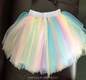 Del bambino del commercio all'ingrosso delle ragazze capretti pannello esterno del tutu arcobaleno <span class=keywords><strong>unicorno</strong></span> nylon pettiskirts <span class=keywords><strong>vestito</strong></span> dal tutu - Product Image 2