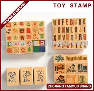 Wood Rubber Stamp Set