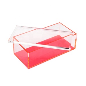 Hộp Đựng Văn Phòng Phẩm Để Bàn Màu Hồng Neon, Vật Tư Văn Phòng, Sắp Xếp Bàn Acrylic Có Nắp Dày - Product Image 4