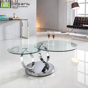 <span class=keywords><strong>Mesa</strong></span> de <span class=keywords><strong>Centro</strong></span> Convertible de Dos Niveles de Vidrio <span class=keywords><strong>Transparente</strong></span> con Base de Acero Inoxidable - Product Image 1