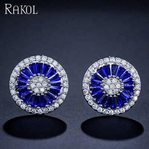 RAKOL EP293 <span class=keywords><strong>orecchini</strong></span> in <span class=keywords><strong>argento</strong></span> carino cerchi all'ingrosso Cubic Zirconia CZ cerchio di cristallo da sposa <span class=keywords><strong>orecchini</strong></span> da sposa - Product Image 2