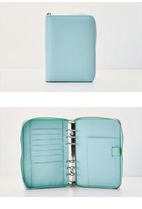 Zipper Planner Organizer A5 A6 6 Nhẫn Binder Danh Mục Đầu Tư Với Chấm Bi Vàng Dập Nổi - Product Image 4