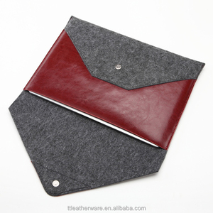 Brand Design Leather Dark Felt Sleeve Bag for MacBook Pro - Product Image 3