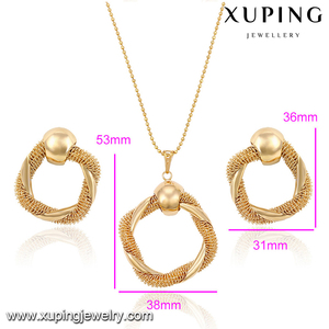 63827 Xuping नई चेक-इन Fashional 18K सोना मढ़वाया सस्ते फैशन गहने सेट - Product Image 2