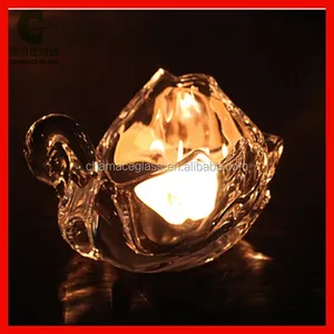 Cigno di cristallo portacandele in vetro, little swan candela di vetro contenitore (whatsapp: + 86 18952282668)