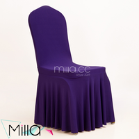 Housse de chaise de banquet de mariage en spandex blanc en gros avec jupe