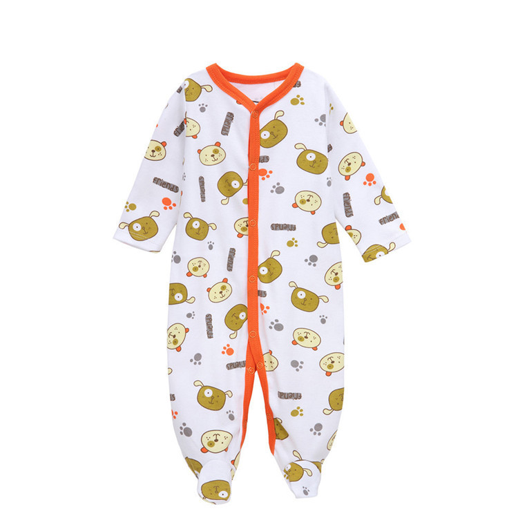 Cotton Footed девочка мальчик Спальные пижамы комбинезоны