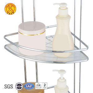 Venta superior no perforar Toalla de cromo organizador champú rack 3 niveles de alambre de metal de <span class=keywords><strong>baño</strong></span> rack - Product Image 5