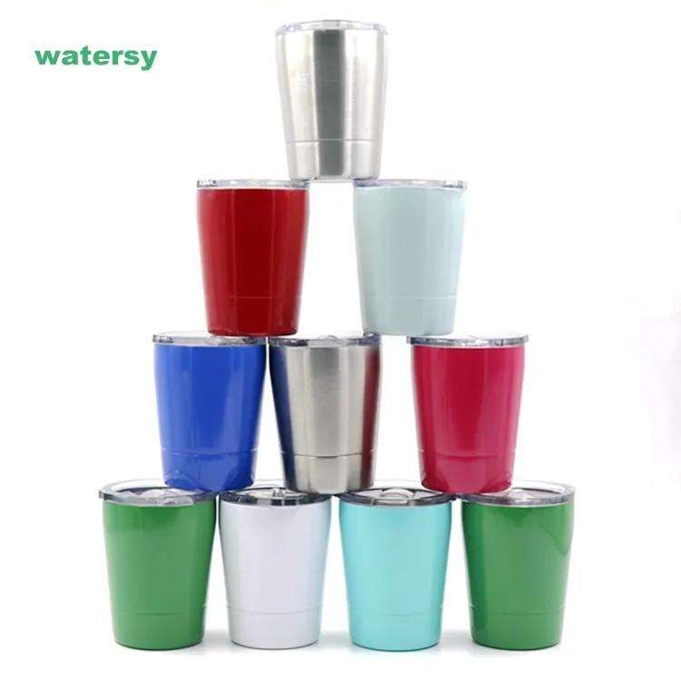 watersy hot 2019 double wall 8 oz stainless steel vacuum insulated kids tumbler cups with lid and straw