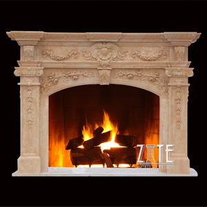 Natural Hand Carved Indoor <strong>Marble</strong> Wood Burning Fireplace <strong>Hearth</strong> <strong>Slabs</strong> Surround - Product Image 2