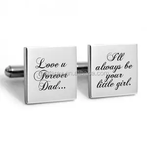 custom blank cufflinks for men shirt Father of the Bride Cuff links, Stainless Steel Gifts for Dad