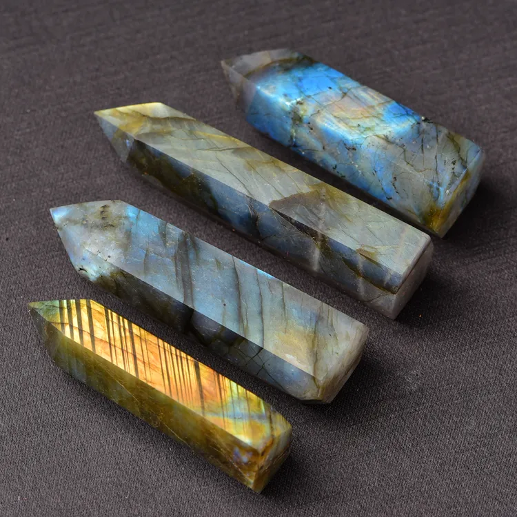 Красивый натуральный Лабрадорит камни и кристаллы Исцеление Кристалл кварца палочки