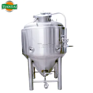 1000L 10HL Accatastati Rosso di rame doppia parete glicole rivestito side manway carro armato della birra 1000l