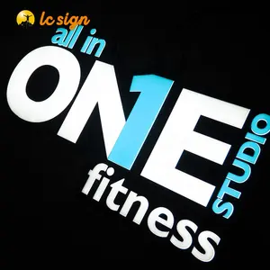 LC tường treo Acrylic hiển thị quảng cáo <span class=keywords><strong>LED</strong></span> chữ cái để làm cho dấu hiệu 3D hộp Đèn - Product Image 1