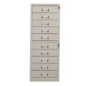 Tall 10 small drawers cabinet with lock