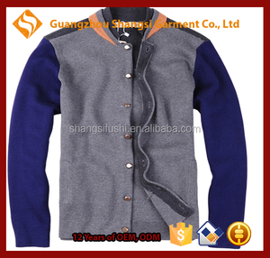 Guangzhou hombres con estilo divisa del brazo elbow patch <span class=keywords><strong>cardigan</strong></span> sweater cuello de la chaqueta de manga larga - Product Image 3