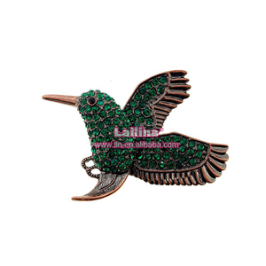 Alas colibrí flor broche de cristal broche de pájaro Pin - Product Image 5