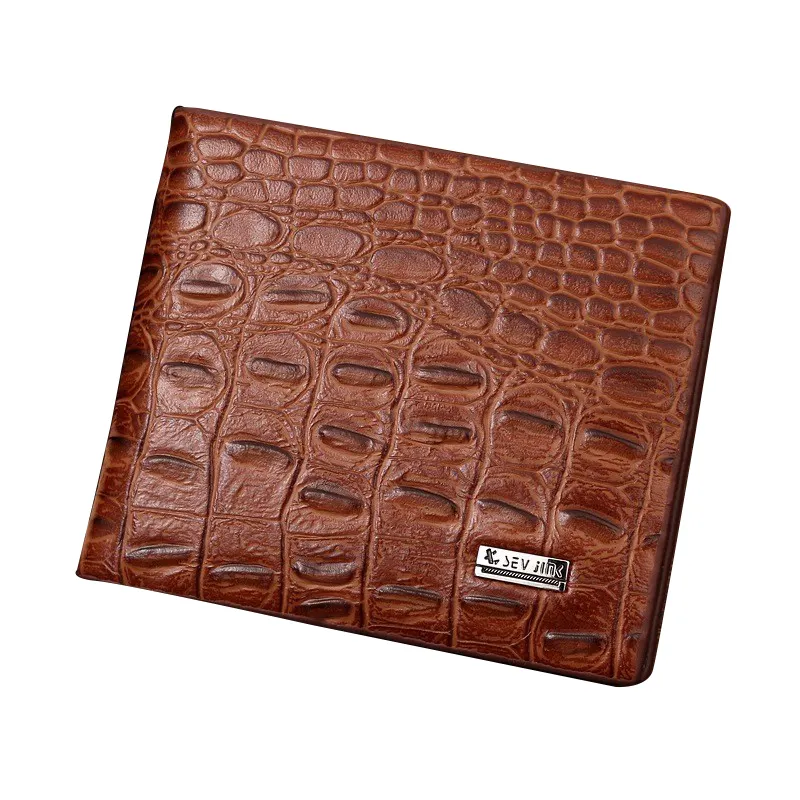 YS-W056 Wholesale crocodile pattern short business pu leather porte monaie en cuir men wallet