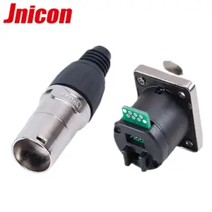 90 grado RJ45 único puerto ethernet montaje en panel IP65 impermeable conector