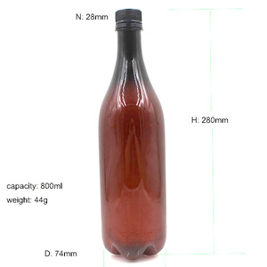Custom PET Long Neck 750ml 25oz Amber Whiskey Vodka Beer <strong>Wine</strong> Liquor Champagne Spirit <strong>Plastic</strong> <strong>Bottle</strong> - Product Image 2