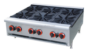 Nhà hàng nhà bếp counter top gas nồi với 2 ổ ghi gas cooking range (OT-RB-6) - Product Image 3