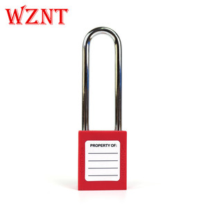 Candado de grillete de acero cromado rojo con etiqueta de bloqueo de seguridad industrial de 76mm de longitud - Product Image 4