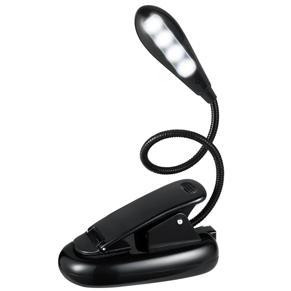 Lampe de lecture facile à clipser, 5 w, 2 niveaux de luminosité, lit de 4 Led pour chauve