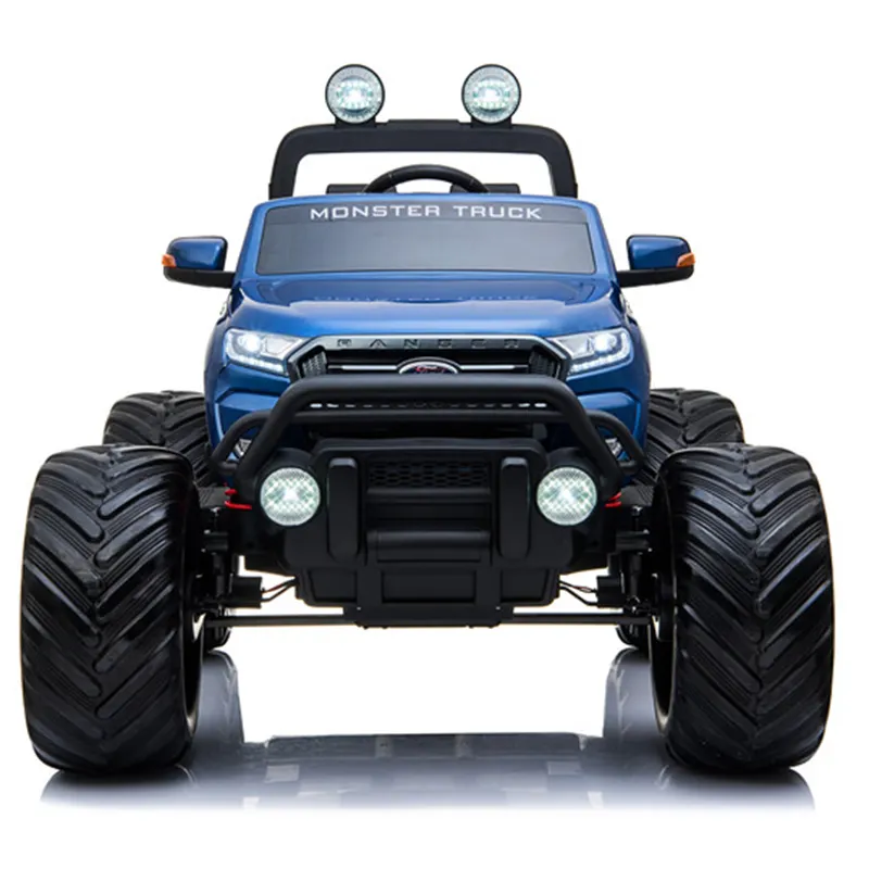 Elektrikli bebek arabası canavar kamyon 12V elektrikli sürülecek araç çocuklar için MT550 boya mavi büyük SUV akülü araba çocuklar için