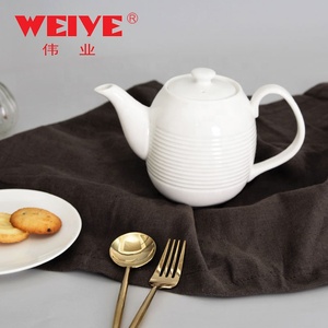 8,25 pulgadas 750ml círculo patrón blanco té de porcelana para restaurante - Product Image 2