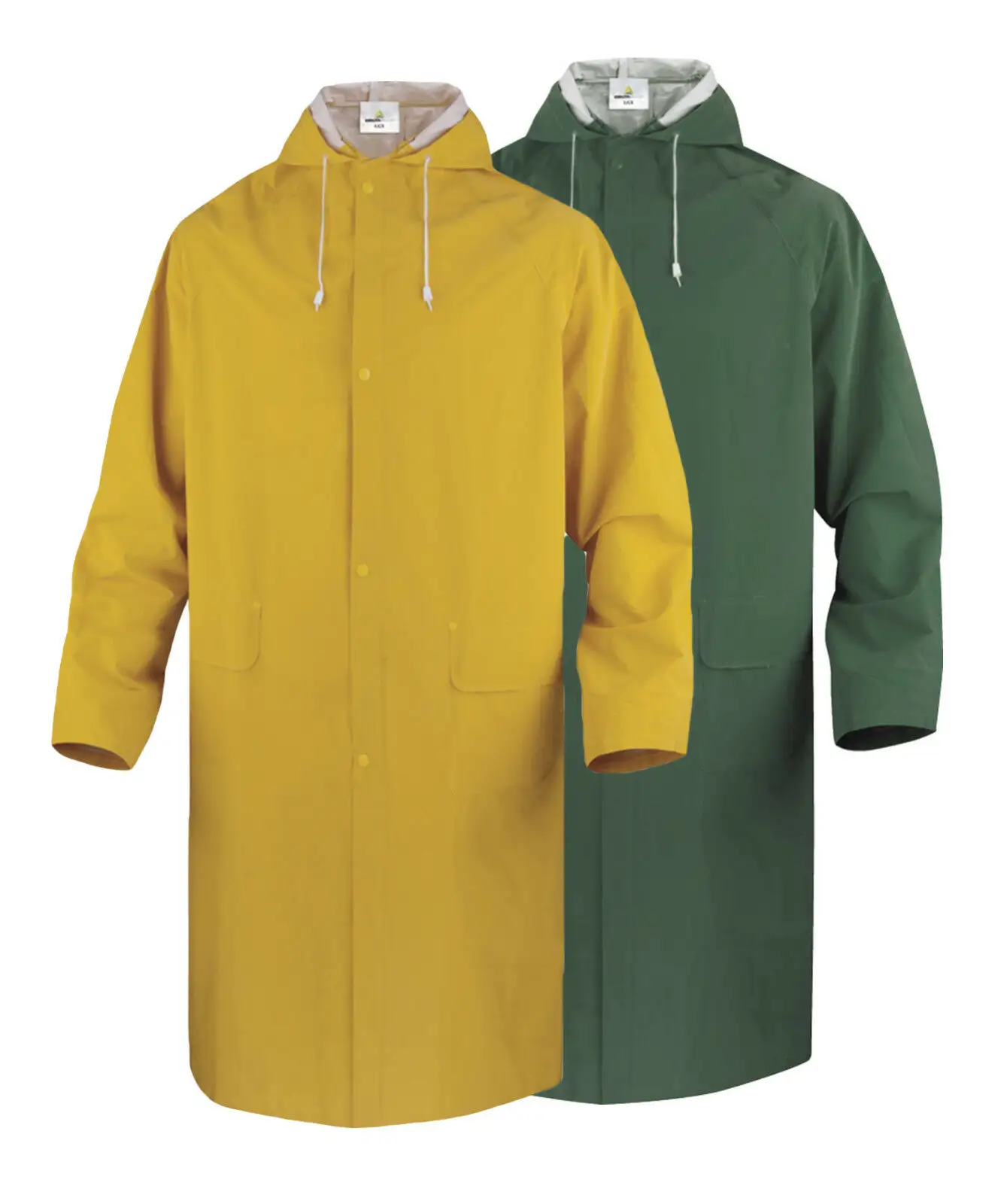 Impermeable con capucha para hombre, abrigo largo de PVC para trabajo al aire libre