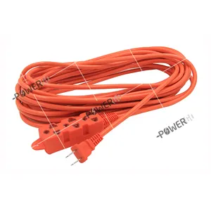 Nouveau Triple Sortie rallonge Extérieure 14AWG/2C 25FT SJTW câble D'alimentation/Cordon D'alimentation Couleur Orange