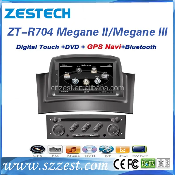Zestech-autorradio gps con pantalla táctil para Renault Megane ii, reproductor dvd para coche, estéreo, compatible con teléfono