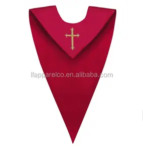 V Stoles with Cross - white