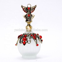 Flacon de parfum en alliage de zinc de 30 ml avec design ailes d'ange, bouteille givrée en verre citrouille, flacons rechargeables à bouchon à vis pour huiles essentielles 57231