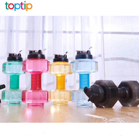 2.2l haltère en plastique sans bpa bouteille d'eau, 2018 Flip Top grande shaker bouteille