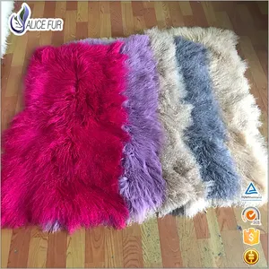 Curly Kalgan Lamb Fur Plate/ Tibet Mongolia Sheepskin plate manufacturers from China