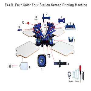 Xiangsheng PCB <span class=keywords><strong>4</strong></span> màu 2 trạm <span class=keywords><strong>carousel</strong></span> màn hình in ấn máy - Product Image 4