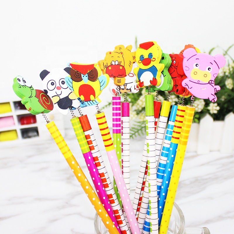 Карандаш HB из натурального дерева, креативный карандаш для школы и офиса, с животными, цвет черный