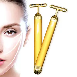 Máquina contra el envejecimiento cara inicio eléctrico uso 24 K oro masaje facial de belleza