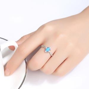 CZCITY <strong>Silver</strong> <strong>Opal</strong> <strong>Ring</strong> Jewelry Women Wedding Factory Wholesale Oval Shape Blue <strong>Opal</strong> <strong>Ring</strong> - Product Image 3